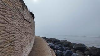 Calm Cozy Foggy Beach Walk 4K UHD 60FPS - Loop walk SoCal San Diego Area #walk #mood #beach