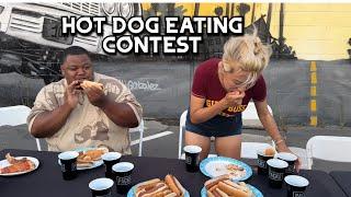 HOW MANY HOT DOGS CAN YOU EAT IN 3 MINUTES?! #RainaisCrazy