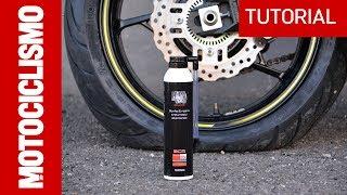 How to repair a puncture with the "Inflate & Repair" spray in 2 minutes - Motociclismo