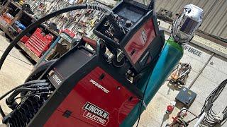 New workshop Lincoln electric welder (walk around and welding)