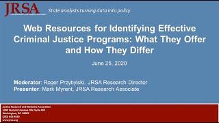 Web Resources for Identifying Effective Criminal Justice Programs