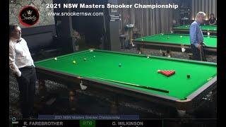 Snooker 'HD' QF Roger Farebrother Vs Glen Wilkinson NSW Masters Snooker Championship