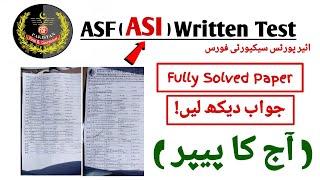 ASF ( ASI ) Written Test Solved Paper | ASF ASI Solved Written Test | ASF ASI Written Test| ASI Test