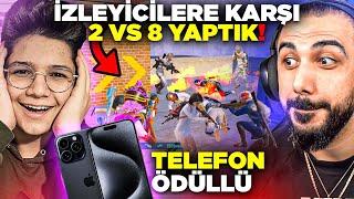 SASUKEYLE İZLEYİCİLERE KARŞI 2 VS 8 ATTIK!! KAZANAN BÜYÜK ÖDÜLÜ ALIR!!  | PUBG MOBILE