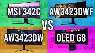Samsung OLED G8 vs Alienware AW3423DW vs MSI MEG 342C vs Alienware AW3423DWF