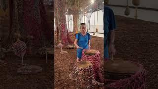 Drumming in an Art Installation by Ernesto Neto