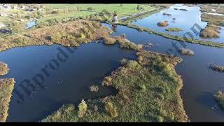 Kinderdijk, Netherlands, aerial view of windmills area. Visit Netherlands