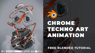  CREATE STUNNING ORGANIC CHROME SHAPES IN BLENDER  ABSTRACT TECHNO POSTER ANIMATION TUTORIAL!