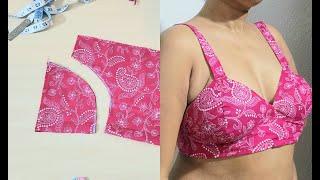 No Hook Wide Belt Bra Cutting and Stitching | बिना हुक वाली ब्रा