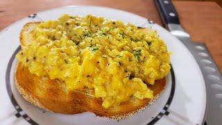 French Style Scrambled Eggs On Toast