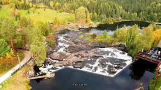 Haugfoss, Modum Norway الخريف من احدى القرى النرويجية