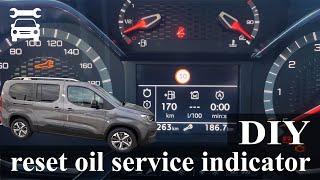 Reset oil service indicator - Peugeot Rifter/Citroen Berlingo/Opel Combo/Toyota Proace City Verso/Fi