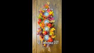 Dollar Tree Fall Centerpiece with Tea Lights DIY. #shorts #dollartreediy #diydollartree #falldiy