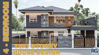 4-Bedroom Two Storey House Design 12.00 m x 9.60 m