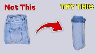 How To Fold PANTS To Save Space For Travel - How to Fold Jeans