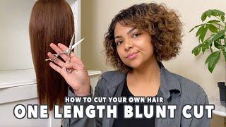 HOW TO CUT YOUR OWN HAIR AT HOME | Basic One Length Haircut Tutorial