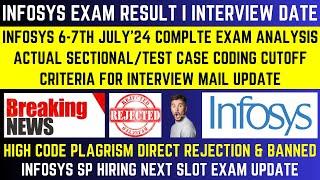 INFOSYS 6-7 JULY SP EXAM BIGGEST COMPLETE EXAM ANALYSIS 2024 ACTUAL CODING CUTOFF INTERVIEW MAIL