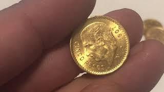 Gold Mexican coins - 2 peso up to 50 peso :D