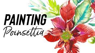 Paint Watercolor Poinsettias-Step by Step