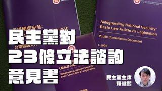 民主黨對香港基本法23條立法諮詢意見 - 收窄罪行定義、釐清含糊字句、保障市民權利 ｜ 羅健熙