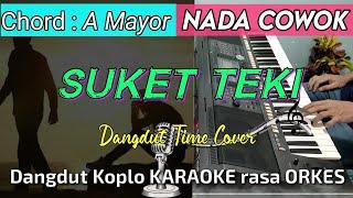 SUKET TEKI - Didi Kempot Versi Dangdut Koplo KARAOKE rasa ORKES || Nada Cowok