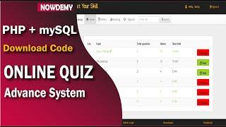 Online Quiz System In PHP With Source Code