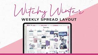 Witchy Winter Weekly Spread Layout - Plan With Me