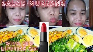 SALAD MUKBANG|RED LIPSTICK|LYN DAWN'S MUKBANG SERIES