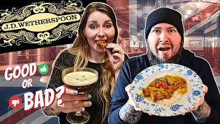 Foreigners try WETHERSPOONS for the FIRST TIME!  - Worth it? (Breakfast + Lunch/Dinner)