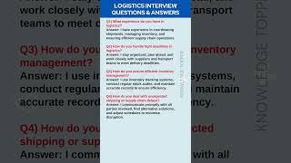 Logistics Interview Questions and Answers