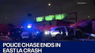 Police chase ends in crash in East Los Angeles, driver arrested