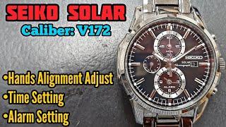 Seiko SOLAR Caliber V172 All Reset and Time, Alarm Setting | SolimBD | Watch Repair Channel