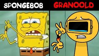 SpongeBob Removing A Splinter and Garnold (SPRUNKI ANIMATION COMPARISON)