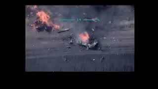 Ukrainian sources have released footage of a Russian convoy being destroyed by BayraktarTB2.