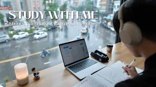 ️ 2-HOUR STUDY WITH ME | A Rainy Day in Hanoi |  Calm Piano, Soft Rain | Pomodoro 25/5