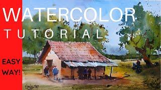 LEARN WATERCOLOR LANDSCAPE PAINTING | WATERCOLOUR FROM IMAGINATION