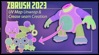 ZBrush 2023 - UV Map Unwrap, and cut your seams based on your creasing!