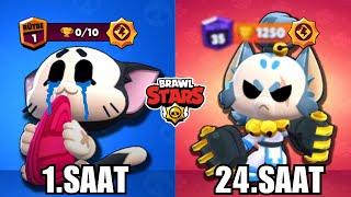 24 SAAT BOYUNCA KİT OYNADIM! KAÇ KUPA KASTIM? Brawl Stars