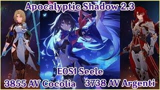 【HSR】Apocalyptic Shadow 2.3 - E0S1 Seele Gameplay Showcase | 3855 AV Cocolia & 3738 AV Argenti!