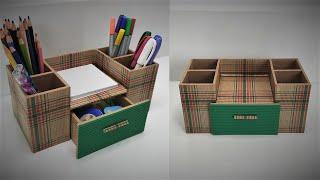 Kartondan Masaüstü Organizer Yapımı - Kendin yap Masaüstü Kalemlik