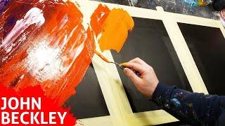 Abstract Painting demonstration with masking tape and palette knife | Vegas