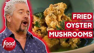 Guy Fieri Finds CRISPY Heaven In These Fried Oyster Mushrooms! | Guy's Grocery Games