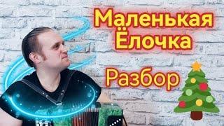 Маленькая Ёлочка. Разбор на баяне!!! Уроки по баяну!