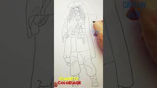 Dessin Capitaine Jack - Planète coloriage #shorts