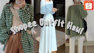 Shopee Outfit Haul Malaysia Try-On | Dress , Pants , Blouse , Jacket