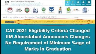 CAT 2021 Eligibility Criteria Changed