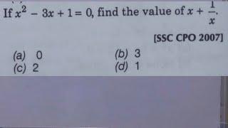 If x^2-3x+1=0, find the  value of x+1/x