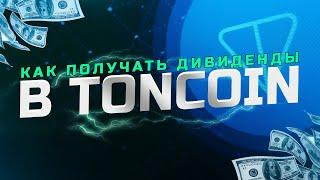 Как получать дивиденды в TON COIN? Пассивный доход в крипте.