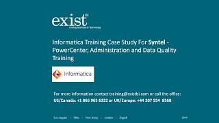 Informatica PowerCenter Training Case Study For Syntel