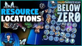 RESOURCE GUIDE TO BELOW ZERO -DIAMOND/RUBY/GOLD/URANIUM & MORE | Subnautica Below Zero |